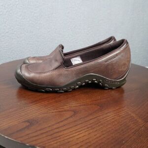 Merrell Loafer Shoes Womens‎ 8.5 Brown Leather Flats Moc Toe Ortholite Comfort